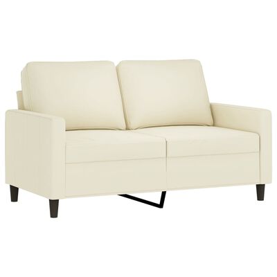 vidaXL Sofá de 2 lugares veludo 120 cm cor creme