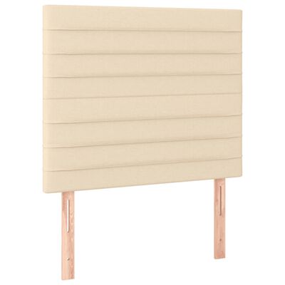 vidaXL Cama com molas/colchão 90x190 cm tecido cor creme