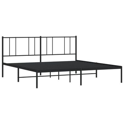 vidaXL Estrutura de cama em metal com cabeceira 180x200 cm preto