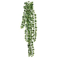 vidaXL Planta suspensa artificial 12 pcs 339 folhas 90 cm verde/branco