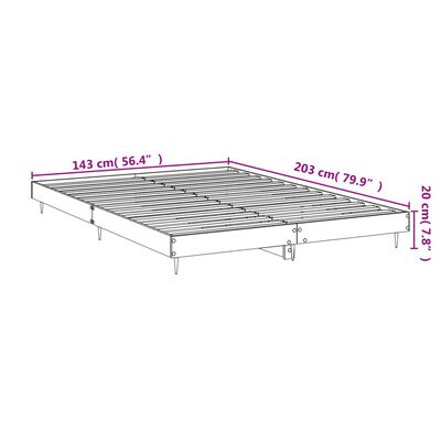 vidaXL Estrutura de cama 140x200 cm derivados de madeira cinza sonoma