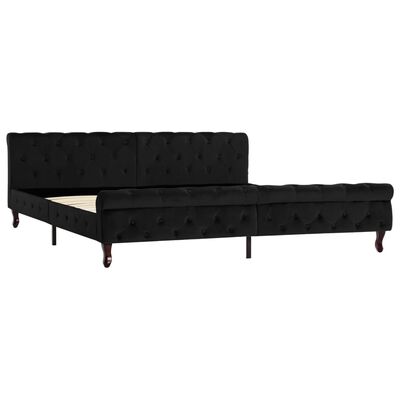 vidaXL Estrutura de cama 200x200 cm veludo preto