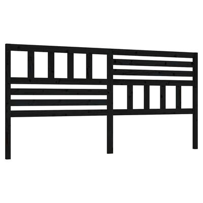 vidaXL Cabeceira de cama 206x4x100 cm pinho maciço preto