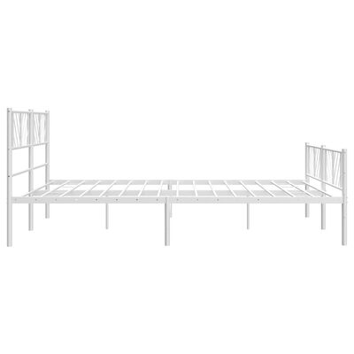 vidaXL Estrutura de cama com cabeceira e pés 200x200 cm metal branco