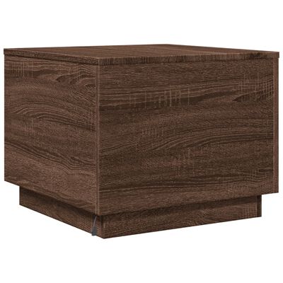 vidaXL Mesa de centro com luzes LED 50x50x40 cm carvalho castanho