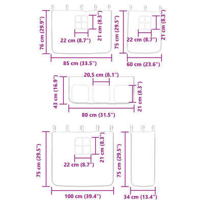 vidaXL Beliche com cortinas 90x200 cm madeira de pinho maciça rosa