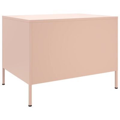 vidaXL Mesa de centro 68x50x50,5 cm aço rosa