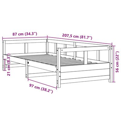 vidaXL Sofá-cama sem colchão 80x200 cm madeira de pinho castanho cera