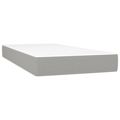 vidaXL Cama box spring c/ colchão e LED 120x190 cm tecido cinza-claro