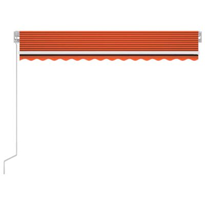 vidaXL Toldo retrátil manual com LED 350x250 cm laranja e castanho