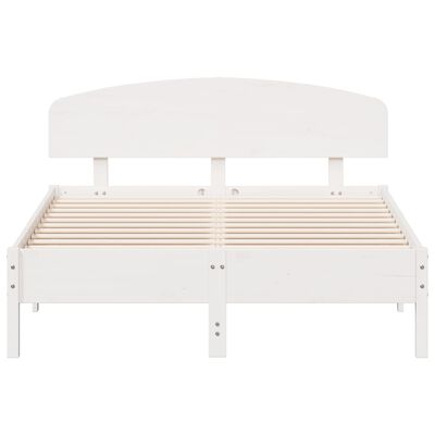 vidaXL Cama sem colchão 135x190 cm madeira de pinho maciça branco