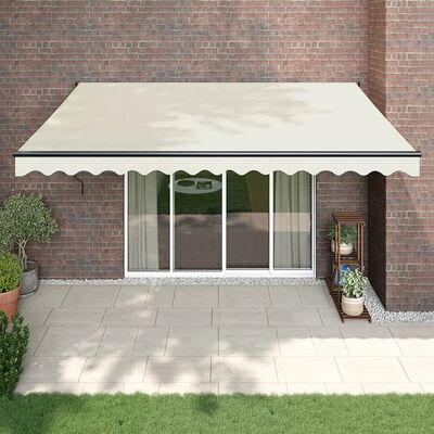 vidaXL Toldo retrátil 4x3 m tecido e alumínio cor creme