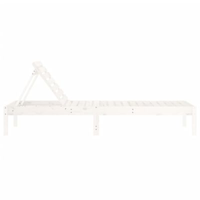 vidaXL Espreguiçadeiras 2 pcs 199,5x60x74 cm pinho maciço branco