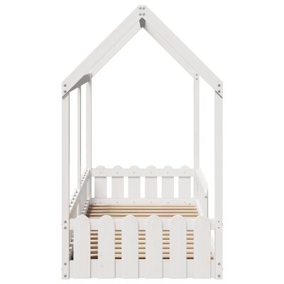 vidaXL Cama infantil formato casa 80x200 cm pinho maciço branco