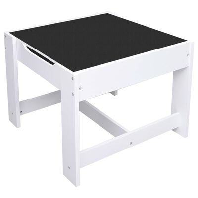 vidaXL Mesa infantil com duas cadeiras MDF branco