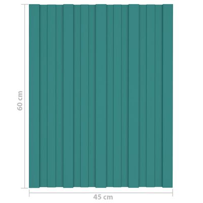 vidaXL Painel de telhado 12 pcs 60x45 cm aço galvanizado verde