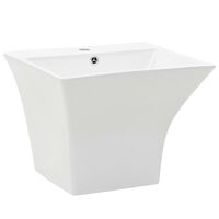 vidaXL Lavatório de parede em cerâmica 500x450x410 mm branco