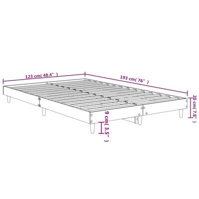 vidaXL Estrutura cama s/ colchão derivados de madeira carvalho sonoma