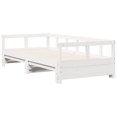 vidaXL Sofá-cama sem colchão 80x200 cm madeira de pinho maciça branco