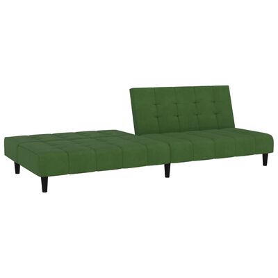 vidaXL Sofá-cama de 2 lugares veludo verde-escuro