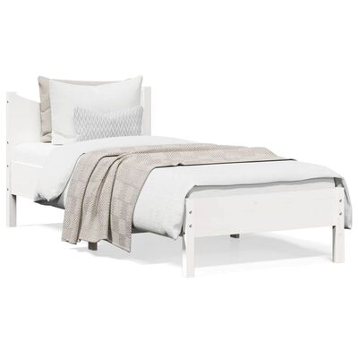 vidaXL Cama sem colchão 90x200 cm madeira de pinho maciça branco