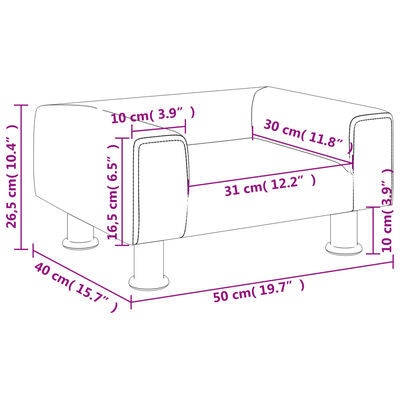 vidaXL Sofá infantil 50x40x26,5 cm veludo castanho