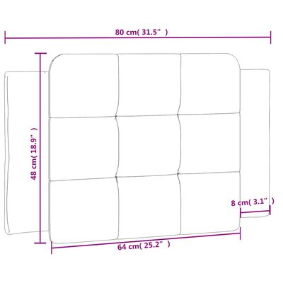 vidaXL Almofadão de cabeceira 80 cm couro artificial cappuccino