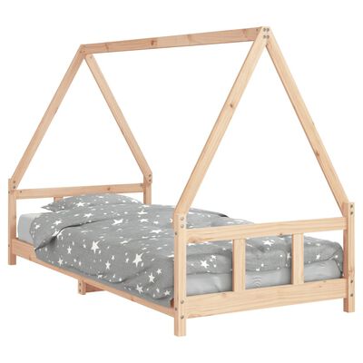 vidaXL Estrutura de cama infantil 90x200 cm pinho maciço