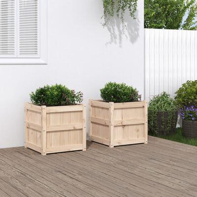 vidaXL Vasos/floreiras de jardim 2 pcs madeira de pinho maciça