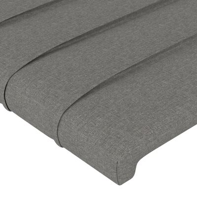 vidaXL Cabeceira de cama c/ abas tecido 83x23x78/88 cm cinzento-escuro