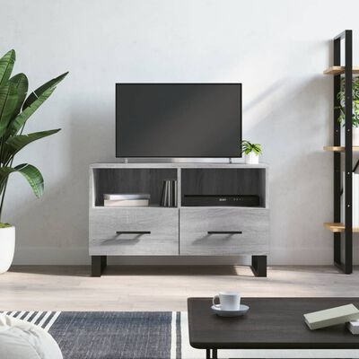 vidaXL Móvel de TV 80x36x50 cm derivados de madeira cinzento sonoma