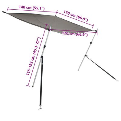 vidaXL Extensão de toldo em T 170x170x(115-183) cm antracite