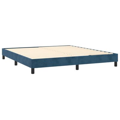 vidaXL Cama box spring c/ colchão/LED 180x200 cm veludo azul-escuro