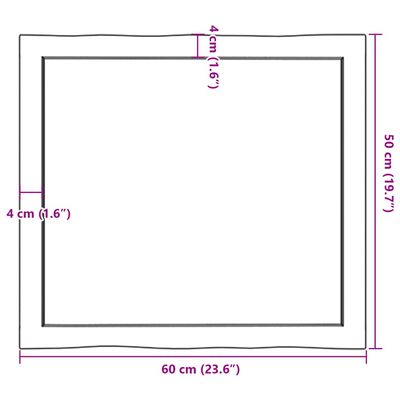 vidaXL Tampo de mesa com bordas vivas maciço tratado castanho-escuro