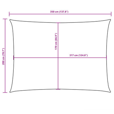 vidaXL Para-sol estilo vela tecido oxford retangular 2x3,5 m castanho