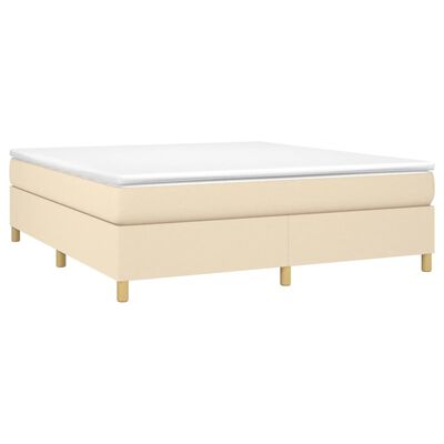 vidaXL Cama com molas/colchão 180x200 cm tecido cor creme