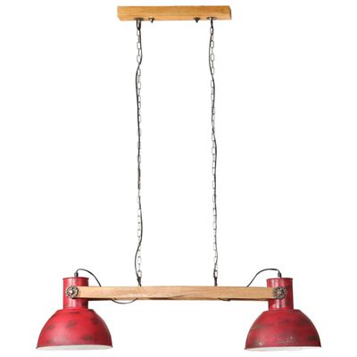 vidaXL Candeeiro suspenso 25 W 85x28x109 cm E27 vermelho desgastado