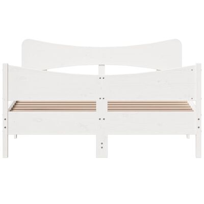 vidaXL Cama sem colchão 160x200 cm madeira de pinho maciça branco