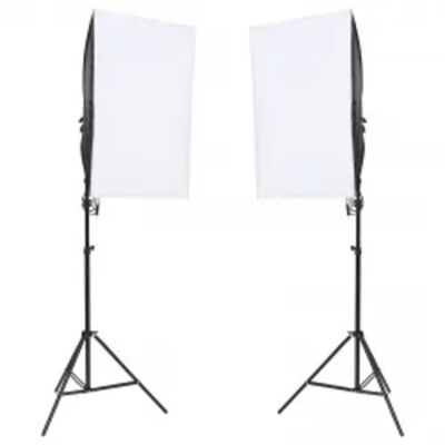 vidaXL Kit de estúdio fotográfico com conjunto de iluminação e fundo