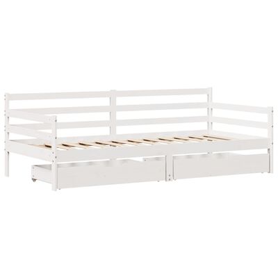 vidaXL Sofá-cama com gavetas 90x200 cm madeira de pinho maciça