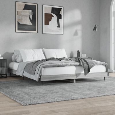 vidaXL Estrutura de cama 140x200 cm derivados de madeira cinza sonoma