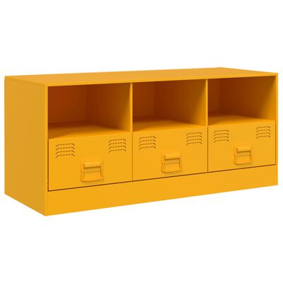 vidaXL Móvel de TV 99x39x44 cm aço amarelo mostarda