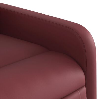 vidaXL Poltrona massagens reclin. elétrica couro artif. vermelho-tinto