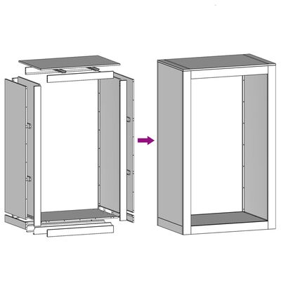 vidaXL Suporte para lenha 60x40x100 cm aço verde