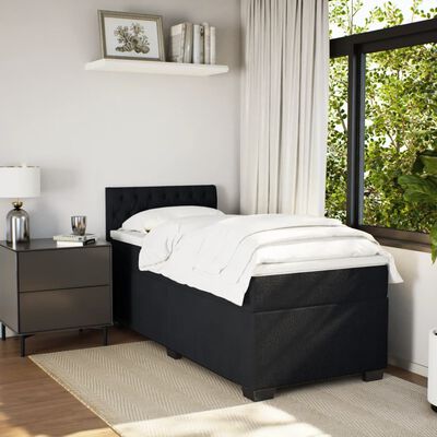 vidaXL Cama com molas/colchão 90x190 cm veludo preto