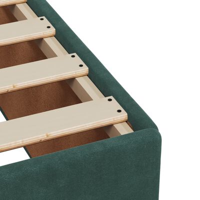 vidaXL Cama boxspring com colchão 120x190 cm veludo verde-escuro