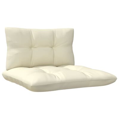 vidaXL 8 pcs conjunto lounge jardim c/ almofadões cor creme pinho