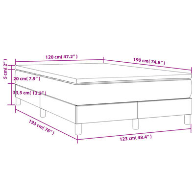 vidaXL Cama boxspring com colchão 120x190 cm couro artificial preto