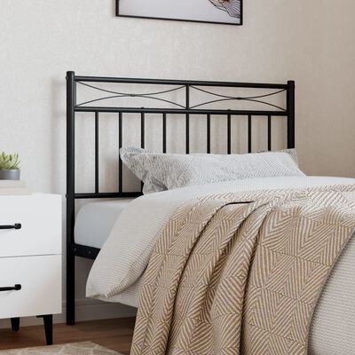 vidaXL Cabeceira de cama 107 cm metal preto