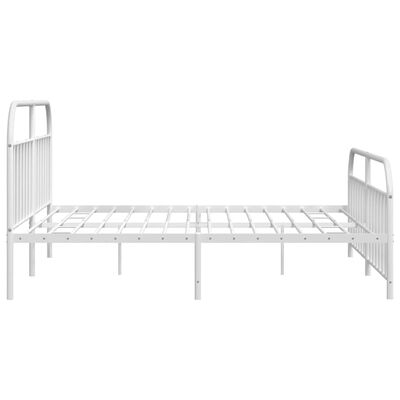 vidaXL Estrutura de cama com cabeceira e pés 200x200 cm metal branco